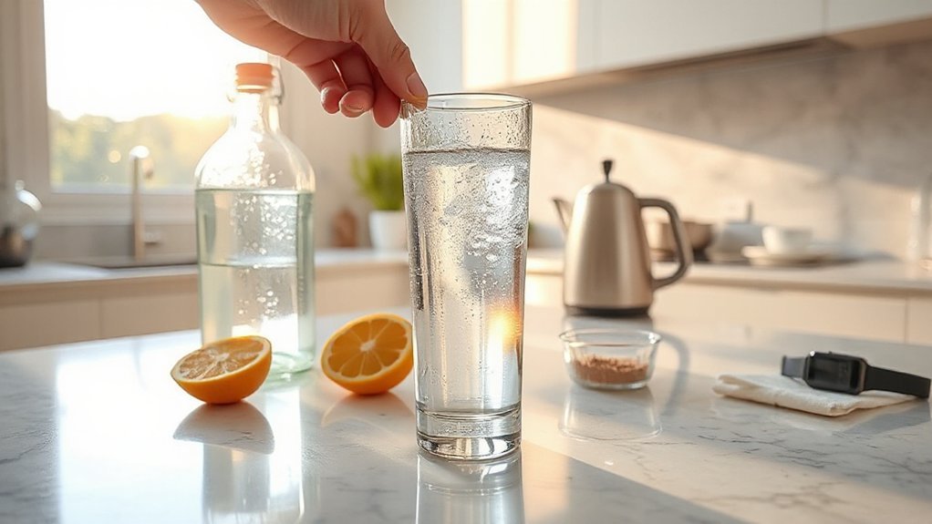 full glass upon waking