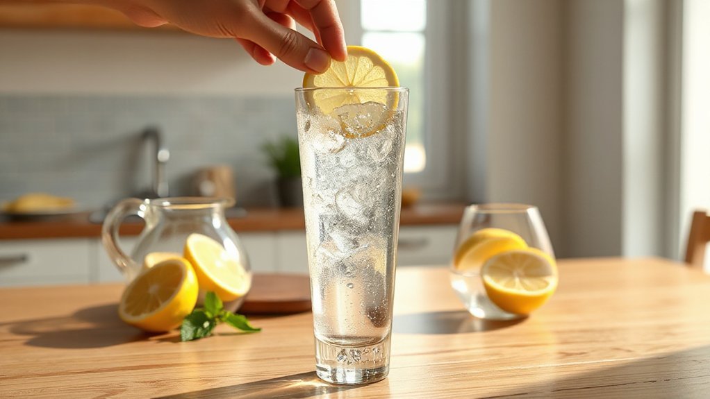 mindful diluted lemon hydration