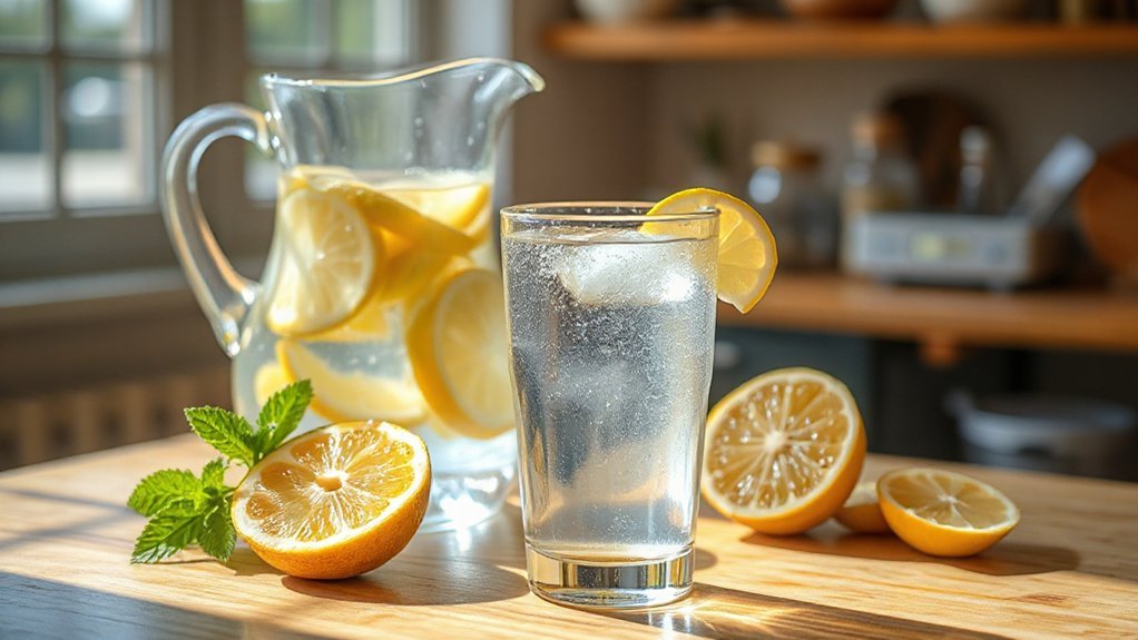 squeeze lemon into water