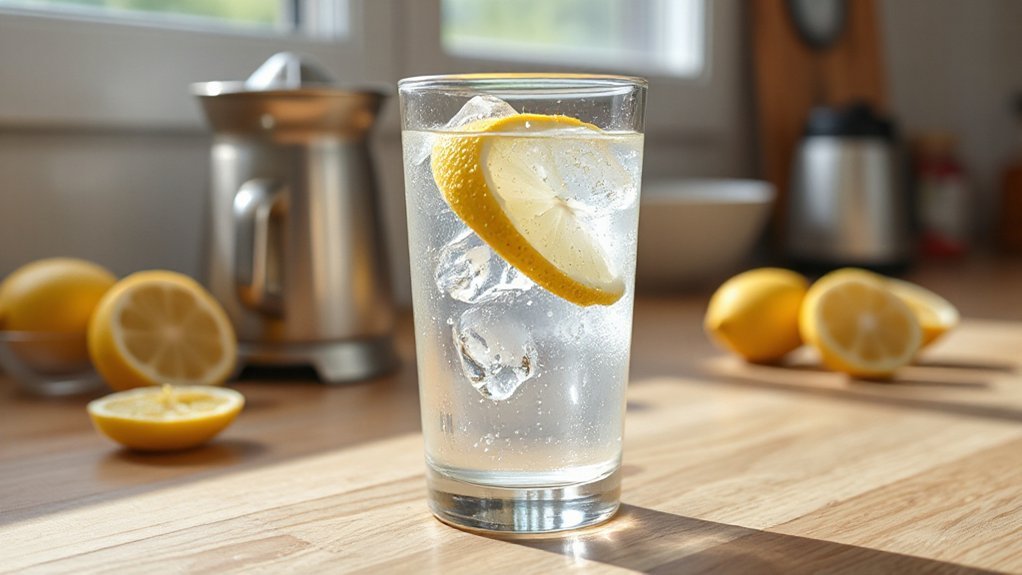 warm water half lemon