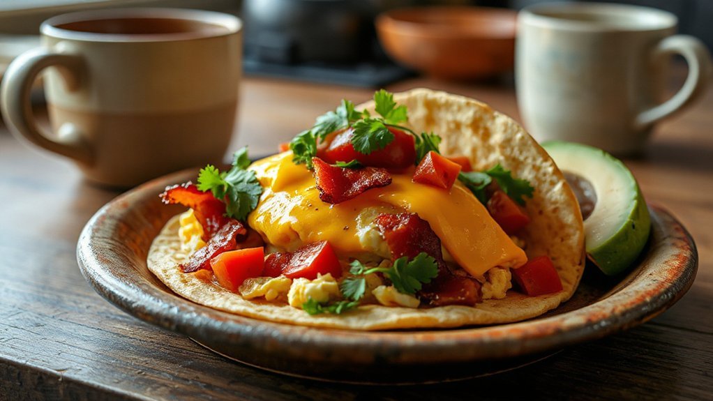 bacon tortillas cheese toppings