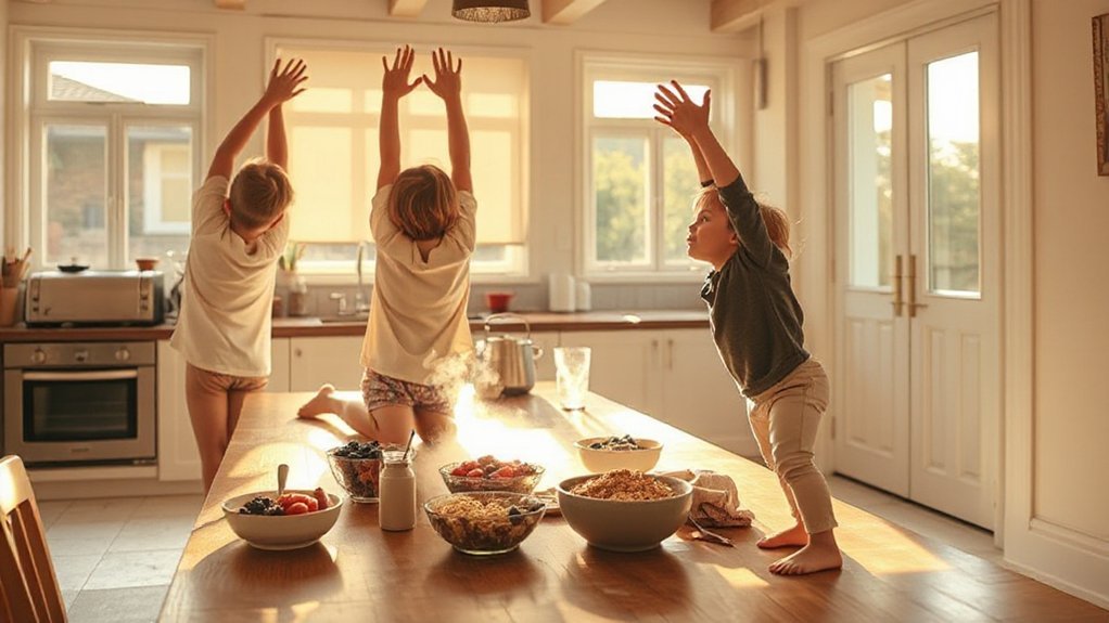 morning movement grab breakfast