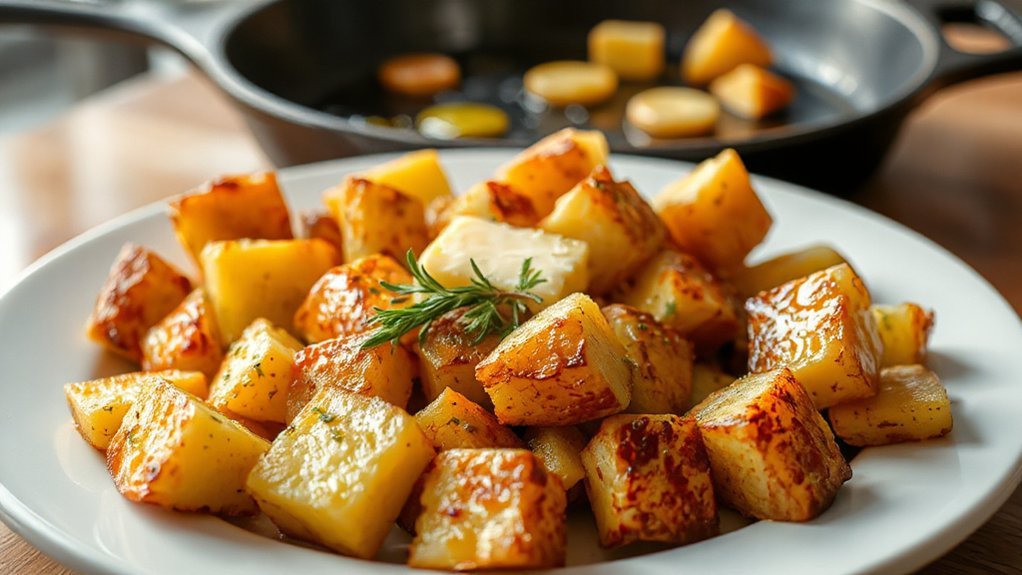 seasoned potatoes golden sear